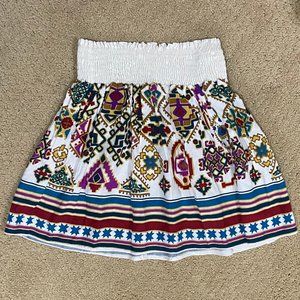 Fleurish Multi-color Geometric Pattern Mini Skirt